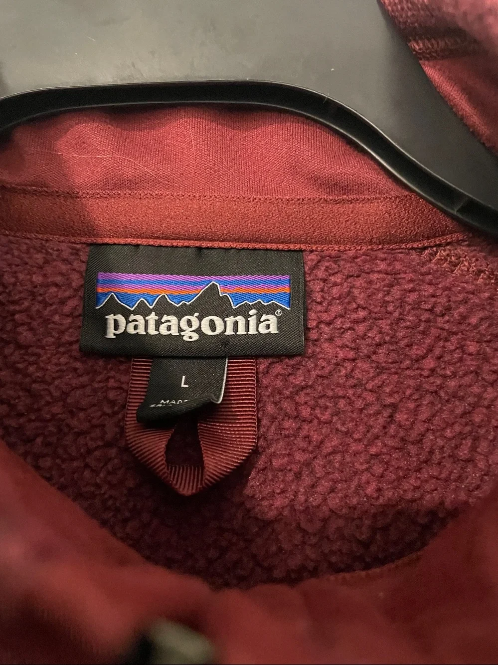 Patagonia women’s Better Sweater Quarter-Zip Fleece  Burgundy Pullover size L